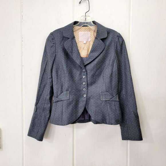 Rebecca Taylor Jackets & Blazers - Rebecca Taylor Navy Pindot Blazer Jacket Women's Size 2